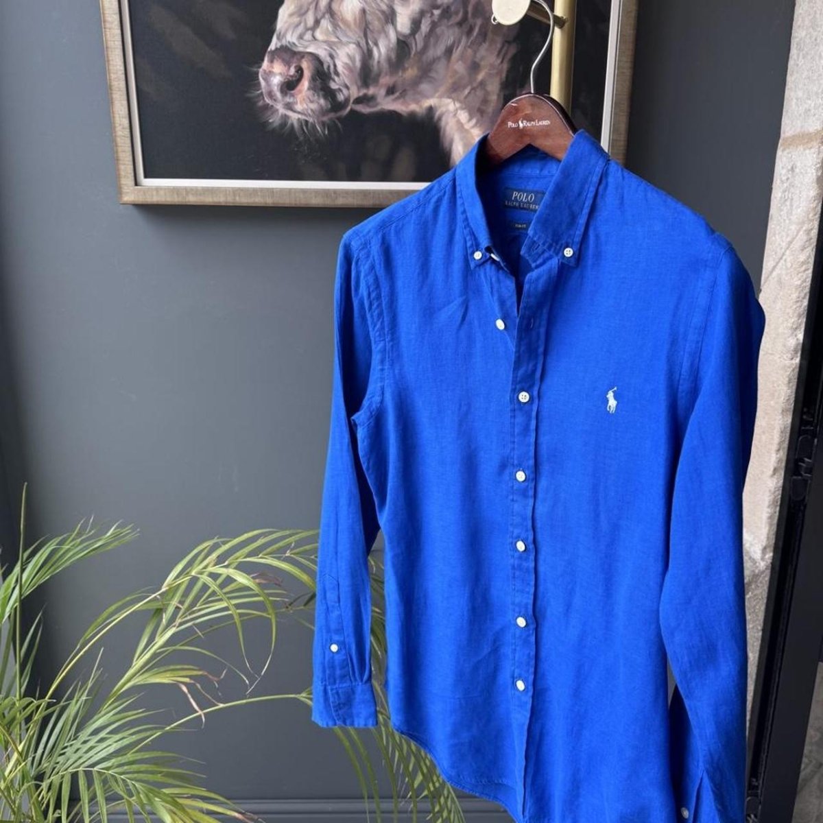 Polo Ralph Lauren Embroidered Pony Linen Shirt M - Threads Uncovered