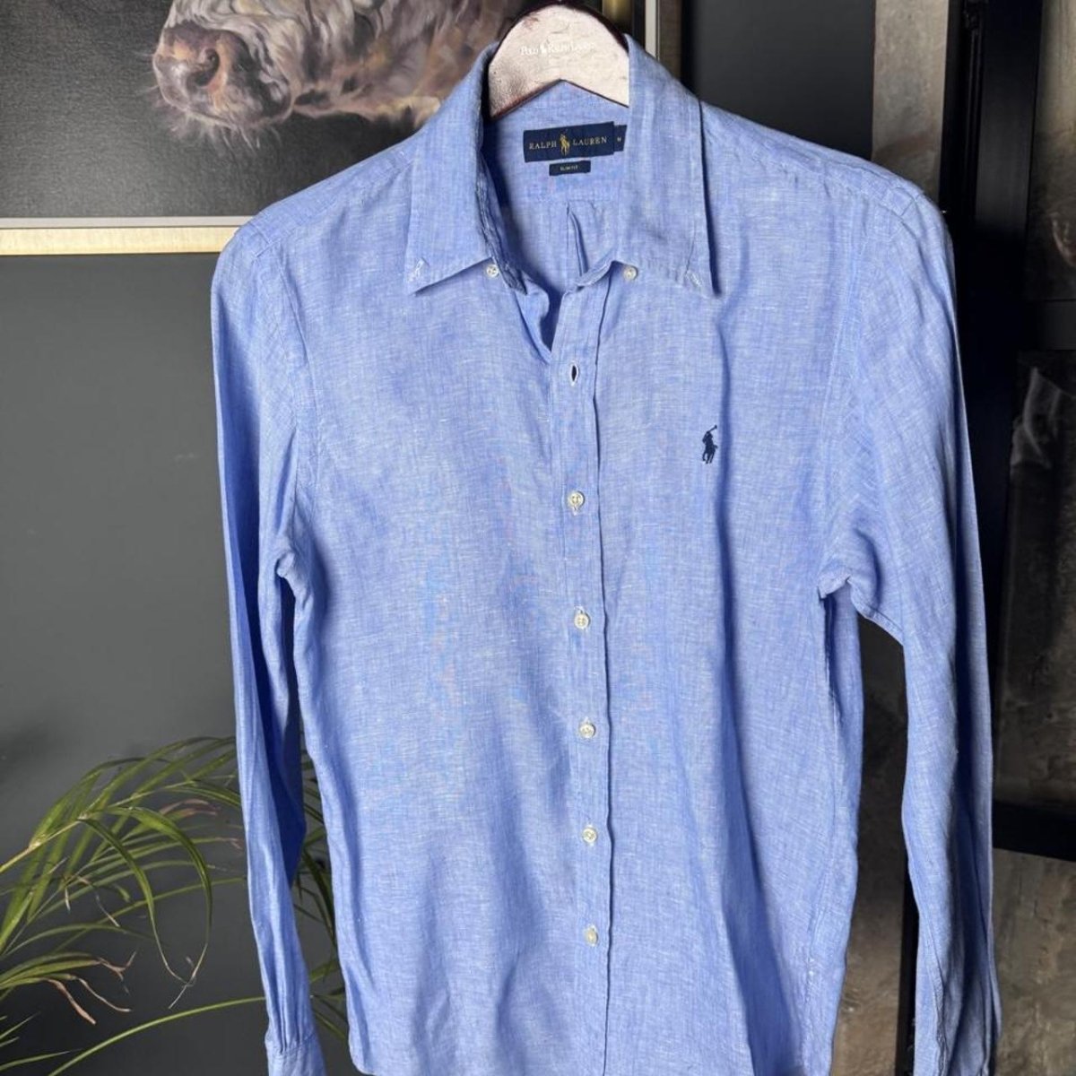 Polo Ralph Lauren Embroidered Pony Linen Shirt M - Threads Uncovered