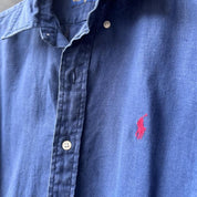Polo Ralph Lauren Embroidered Pony Linen Shirt M - Threads Uncovered