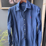 Polo Ralph Lauren Embroidered Pony Linen Shirt M - Threads Uncovered