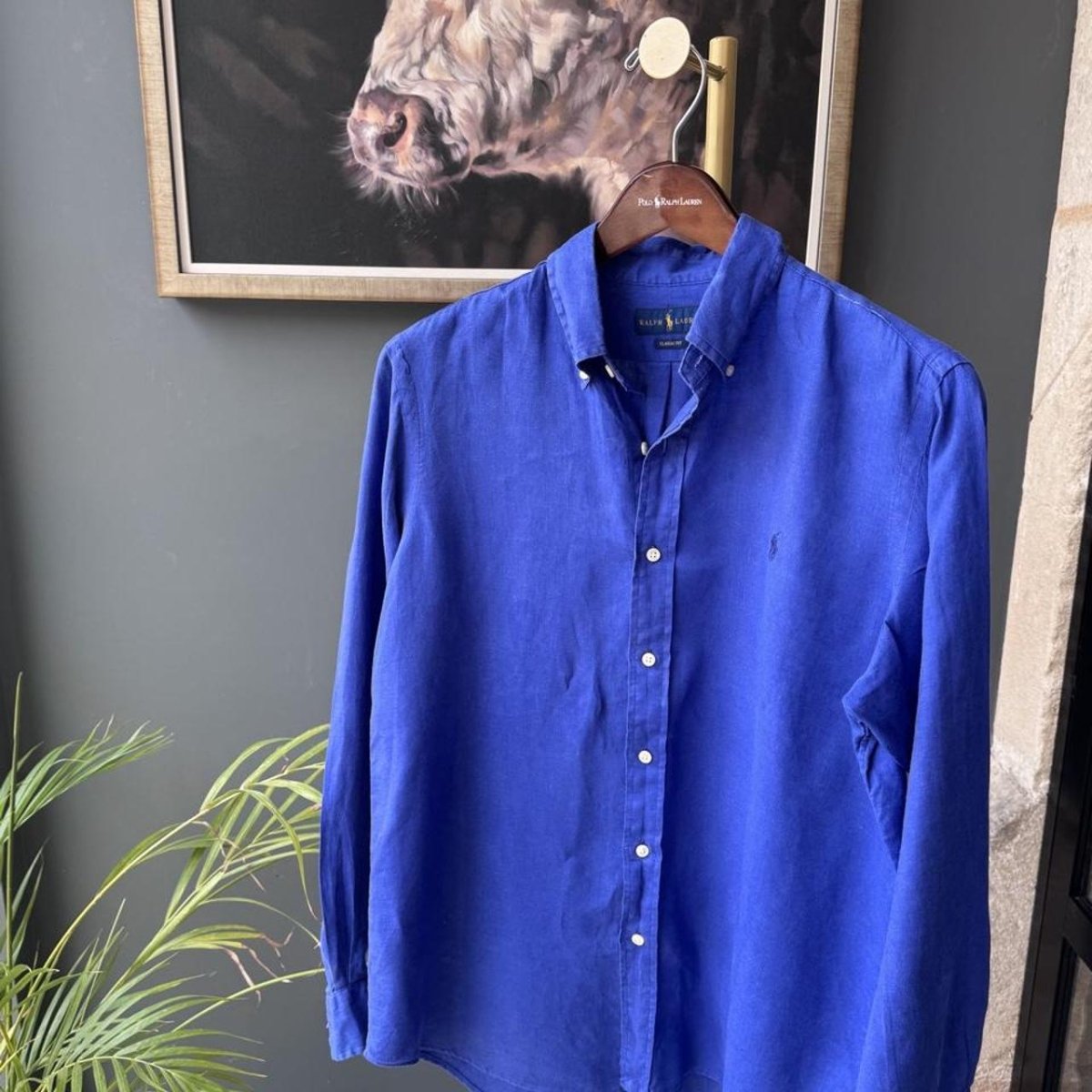 Polo Ralph Lauren Embroidered Pony Linen Shirt M - Threads Uncovered