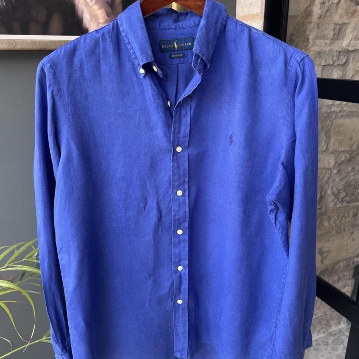 Polo Ralph Lauren Embroidered Pony Linen Shirt M - Threads Uncovered