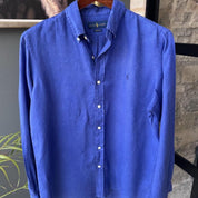 Polo Ralph Lauren Embroidered Pony Linen Shirt M - Threads Uncovered