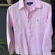 Polo Ralph Lauren Embroidered Pony Linen Shirt M - Threads Uncovered