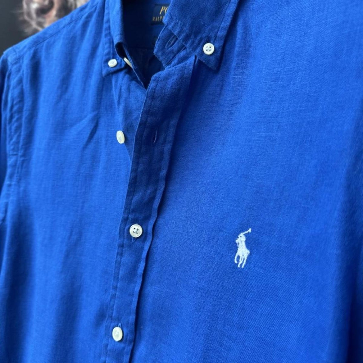 Polo Ralph Lauren Embroidered Pony Linen Shirt M - Threads Uncovered