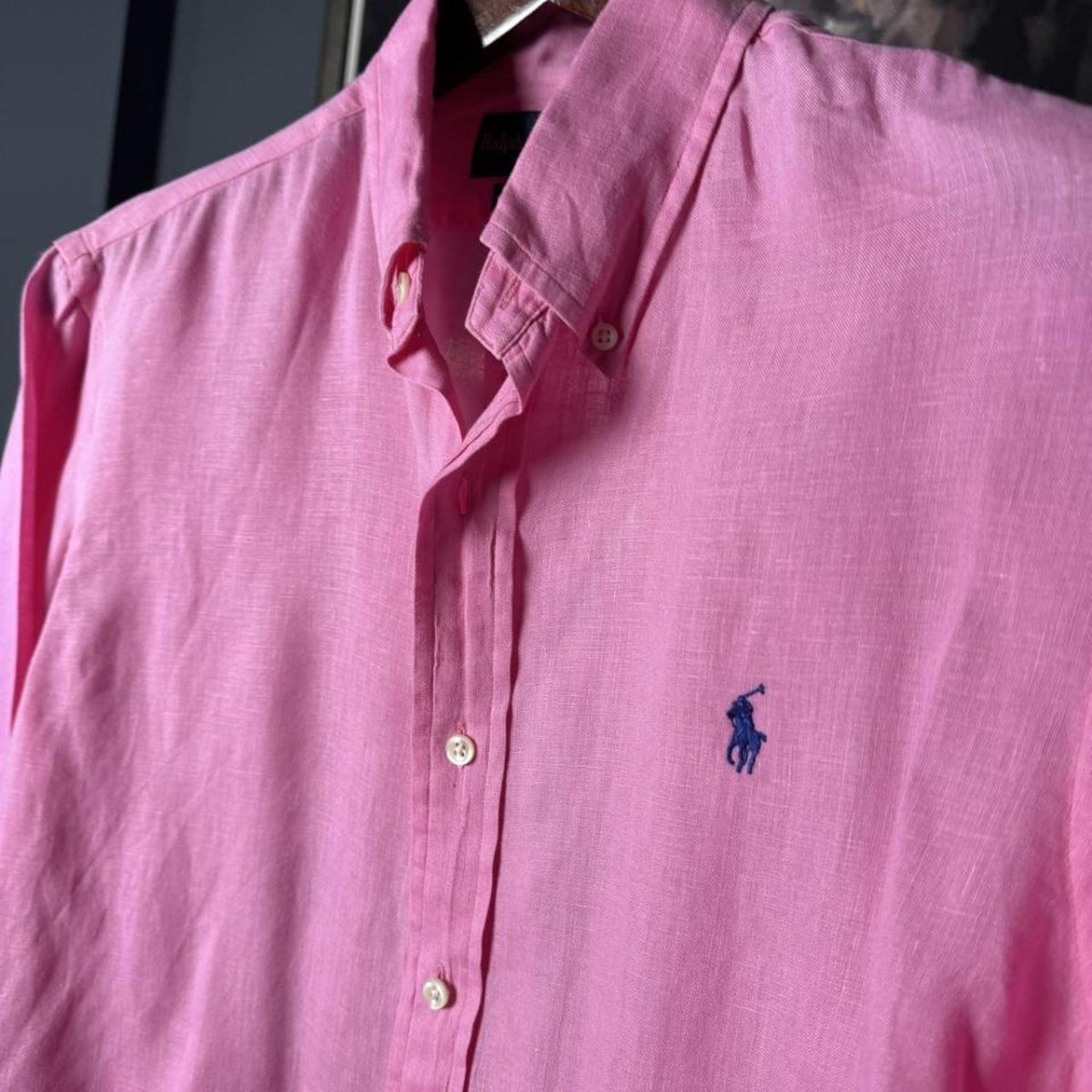 Polo Ralph Lauren Embroidered Pony Linen Shirt M - Threads Uncovered