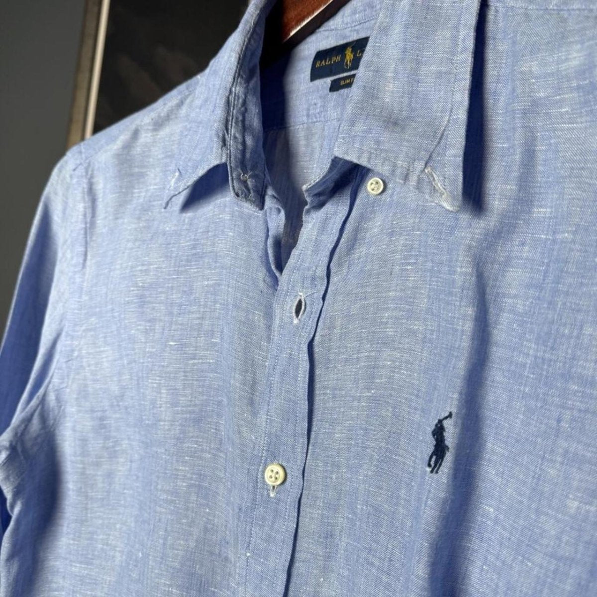 Polo Ralph Lauren Embroidered Pony Linen Shirt M - Threads Uncovered