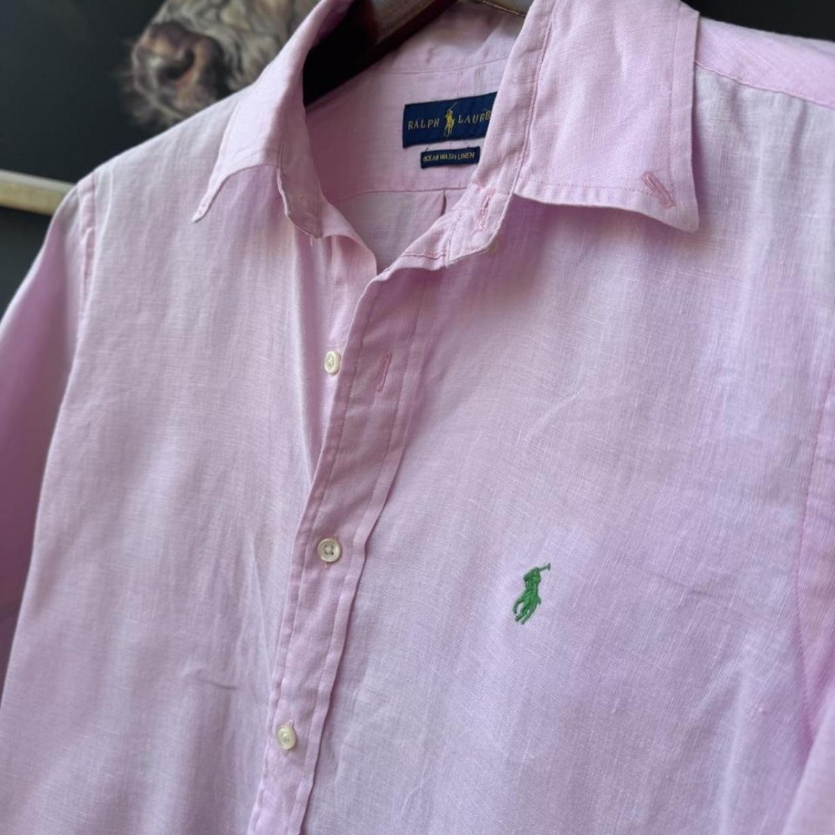 Polo Ralph Lauren Embroidered Pony Linen Shirt M - Threads Uncovered