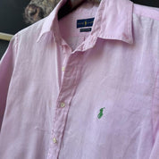 Polo Ralph Lauren Embroidered Pony Linen Shirt M - Threads Uncovered