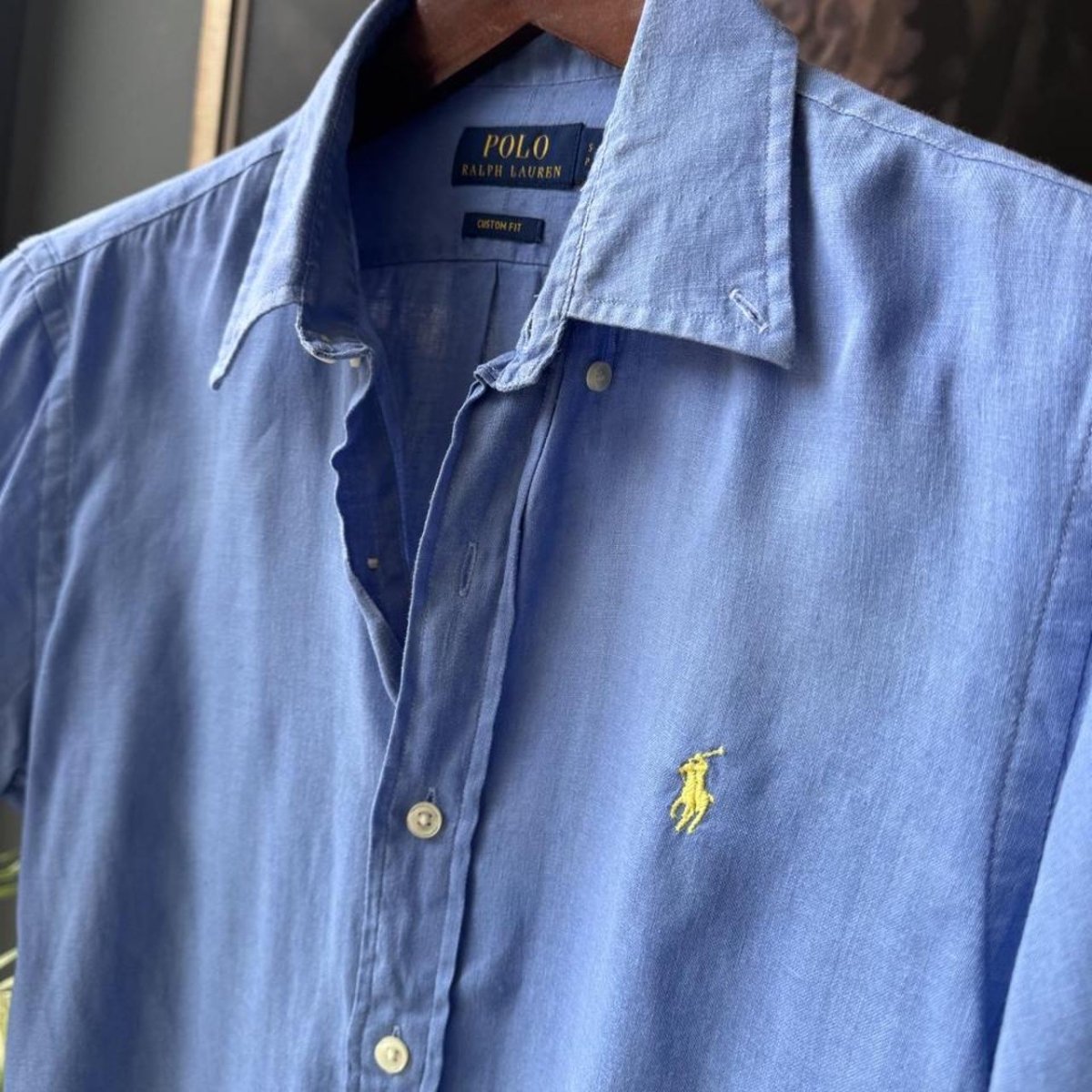 Polo Ralph Lauren Embroidered Pony Linen Shirt S - Threads Uncovered