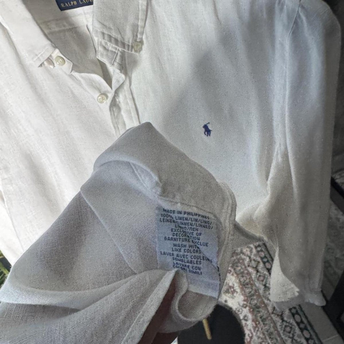 Polo Ralph Lauren Embroidered Pony Linen Shirt S - Threads Uncovered