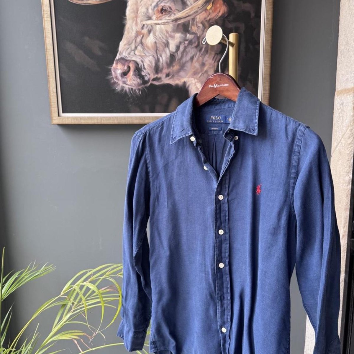 Polo Ralph Lauren Embroidered Pony Linen Shirt S - Threads Uncovered