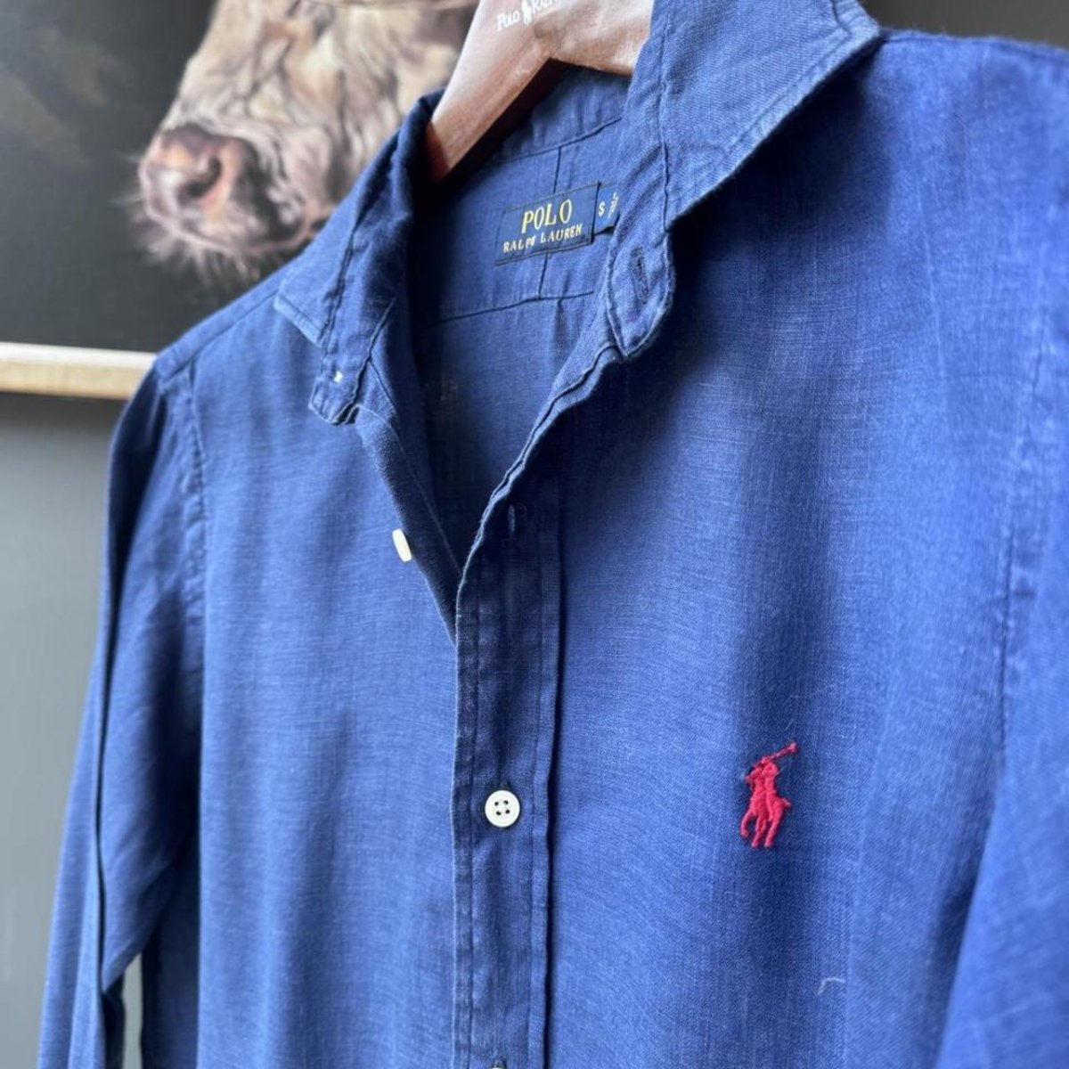 Polo Ralph Lauren Embroidered Pony Linen Shirt S - Threads Uncovered