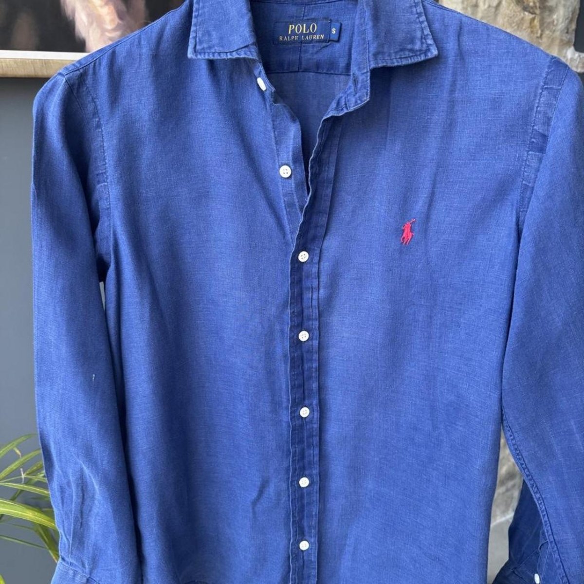 Polo Ralph Lauren Embroidered Pony Linen Shirt S - Threads Uncovered