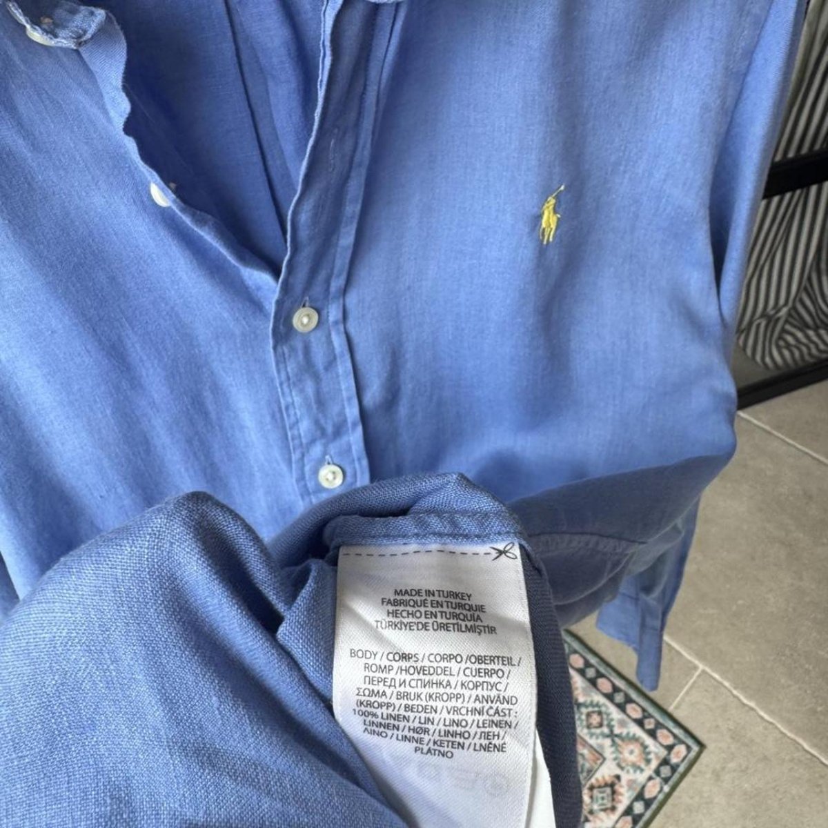 Polo Ralph Lauren Embroidered Pony Linen Shirt S - Threads Uncovered