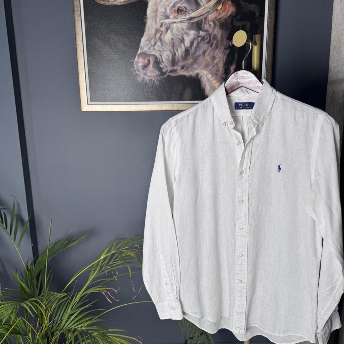 Polo Ralph Lauren Embroidered Pony Linen Shirt S - Threads Uncovered