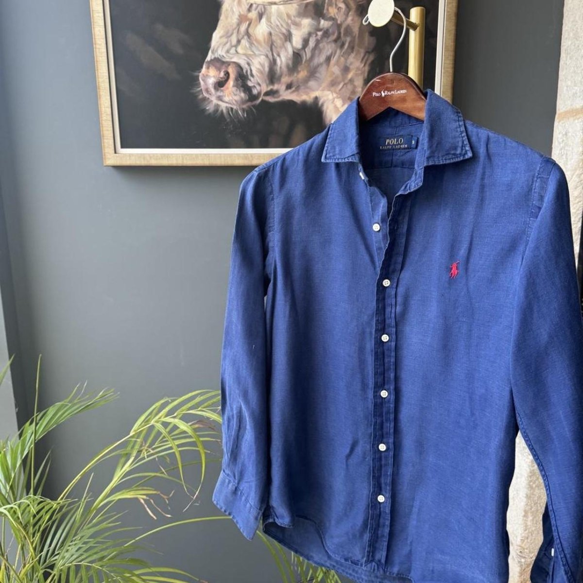 Polo Ralph Lauren Embroidered Pony Linen Shirt S - Threads Uncovered