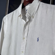 Polo Ralph Lauren Embroidered Pony Linen Shirt S - Threads Uncovered