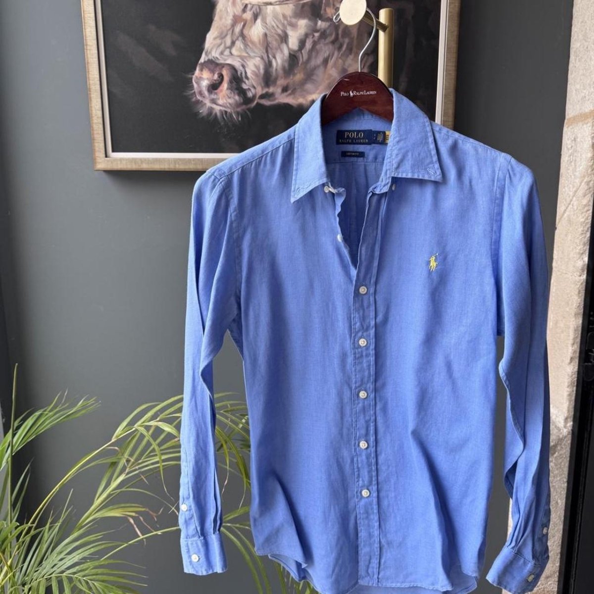 Polo Ralph Lauren Embroidered Pony Linen Shirt S - Threads Uncovered