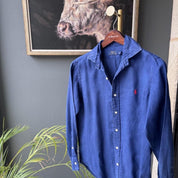 Polo Ralph Lauren Embroidered Pony Linen Shirt S - Threads Uncovered