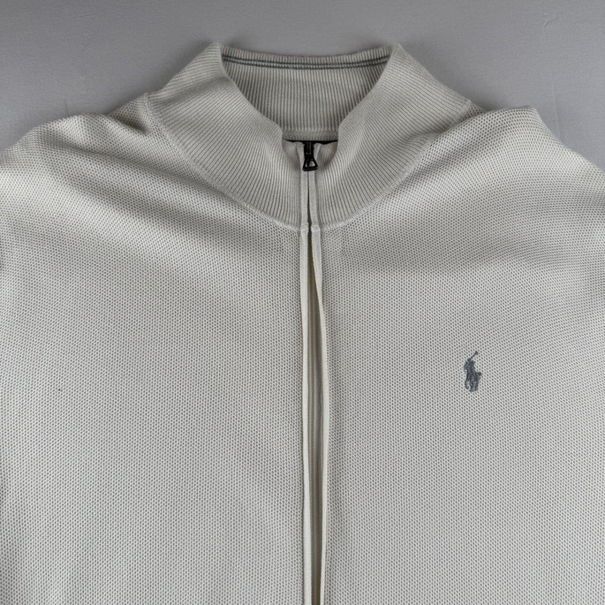 Polo Ralph Lauren Embroidered Pony Pima Cotton Full Zip Jumper XXL - Threads Uncovered
