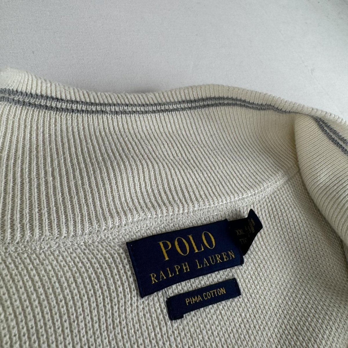 Polo Ralph Lauren Embroidered Pony Pima Cotton Full Zip Jumper XXL - Threads Uncovered