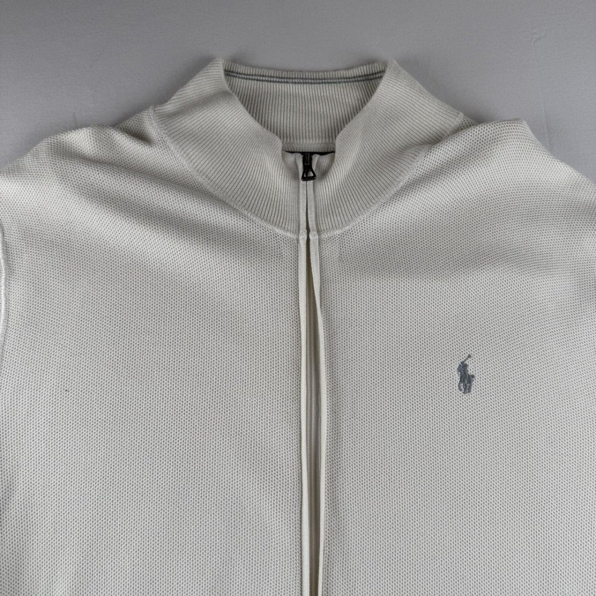 Polo Ralph Lauren Embroidered Pony Pima Cotton Full Zip Jumper XXL - Threads Uncovered