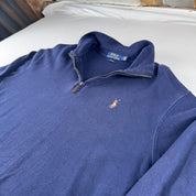 Polo Ralph Lauren Embroidered Pony Quarter Zip Fleece M - Threads Uncovered
