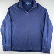 Polo Ralph Lauren Embroidered Pony Quarter Zip Fleece M - Threads Uncovered