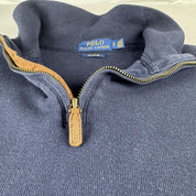 Polo Ralph Lauren Embroidered Pony Quarter Zip Jumper S - Threads Uncovered