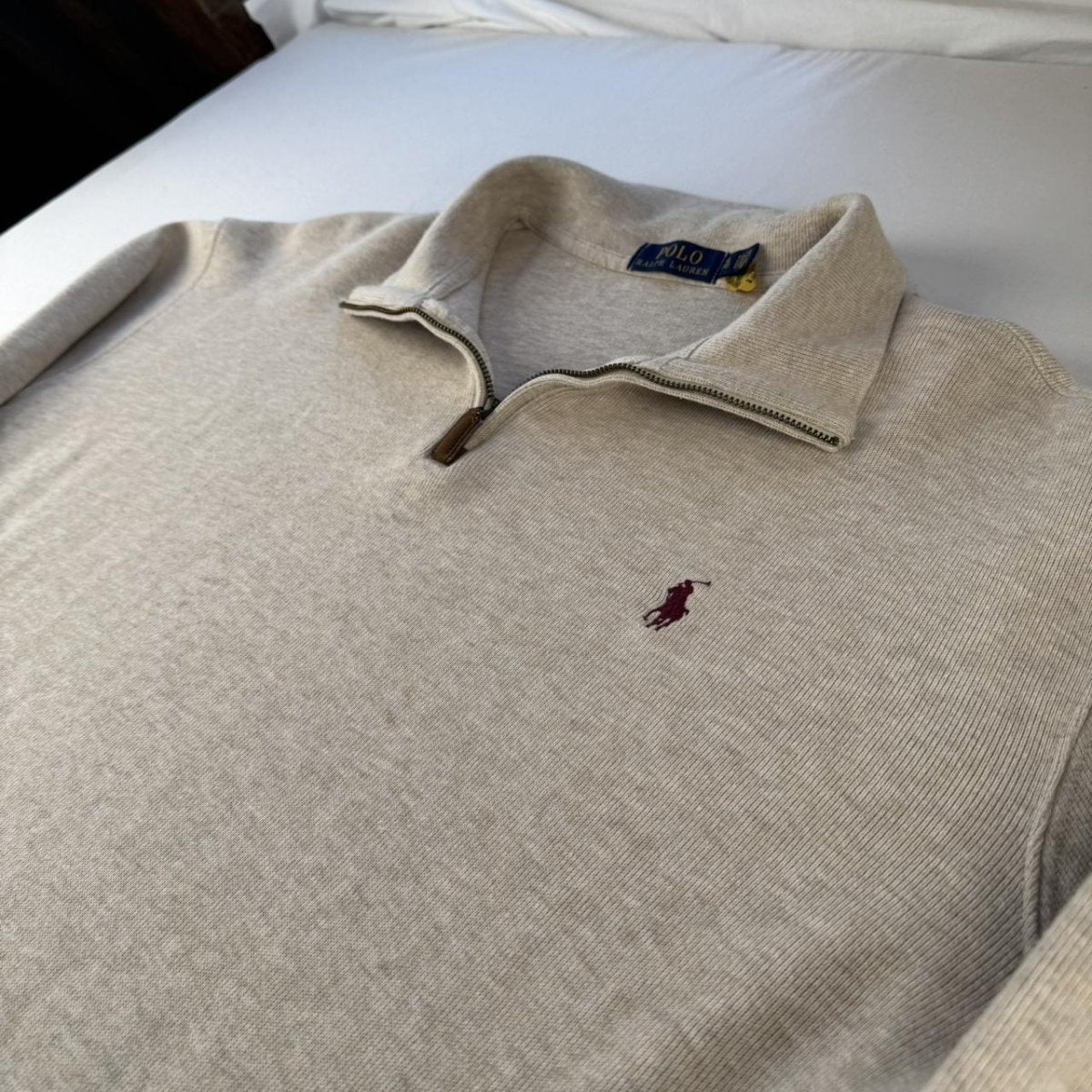 Polo Ralph Lauren Embroidered Pony Quarter Zip Jumper XL - Threads Uncovered