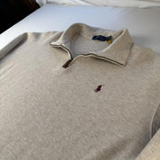 Polo Ralph Lauren Embroidered Pony Quarter Zip Jumper XL - Threads Uncovered