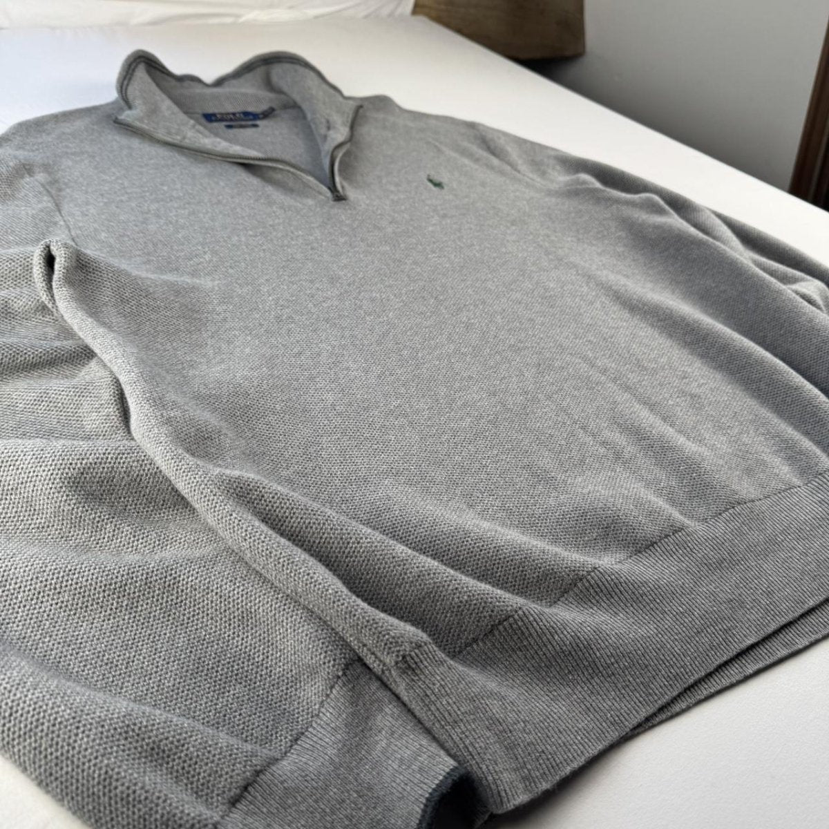 Polo Ralph Lauren Green Embroidered Pony Quarter Zip Jumper XL - Threads Uncovered