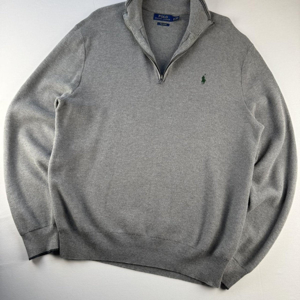 Polo Ralph Lauren Green Embroidered Pony Quarter Zip Jumper XL - Threads Uncovered