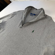 Polo Ralph Lauren Green Embroidered Pony Quarter Zip Jumper XL - Threads Uncovered