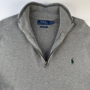 Polo Ralph Lauren Green Embroidered Pony Quarter Zip Jumper XL - Threads Uncovered