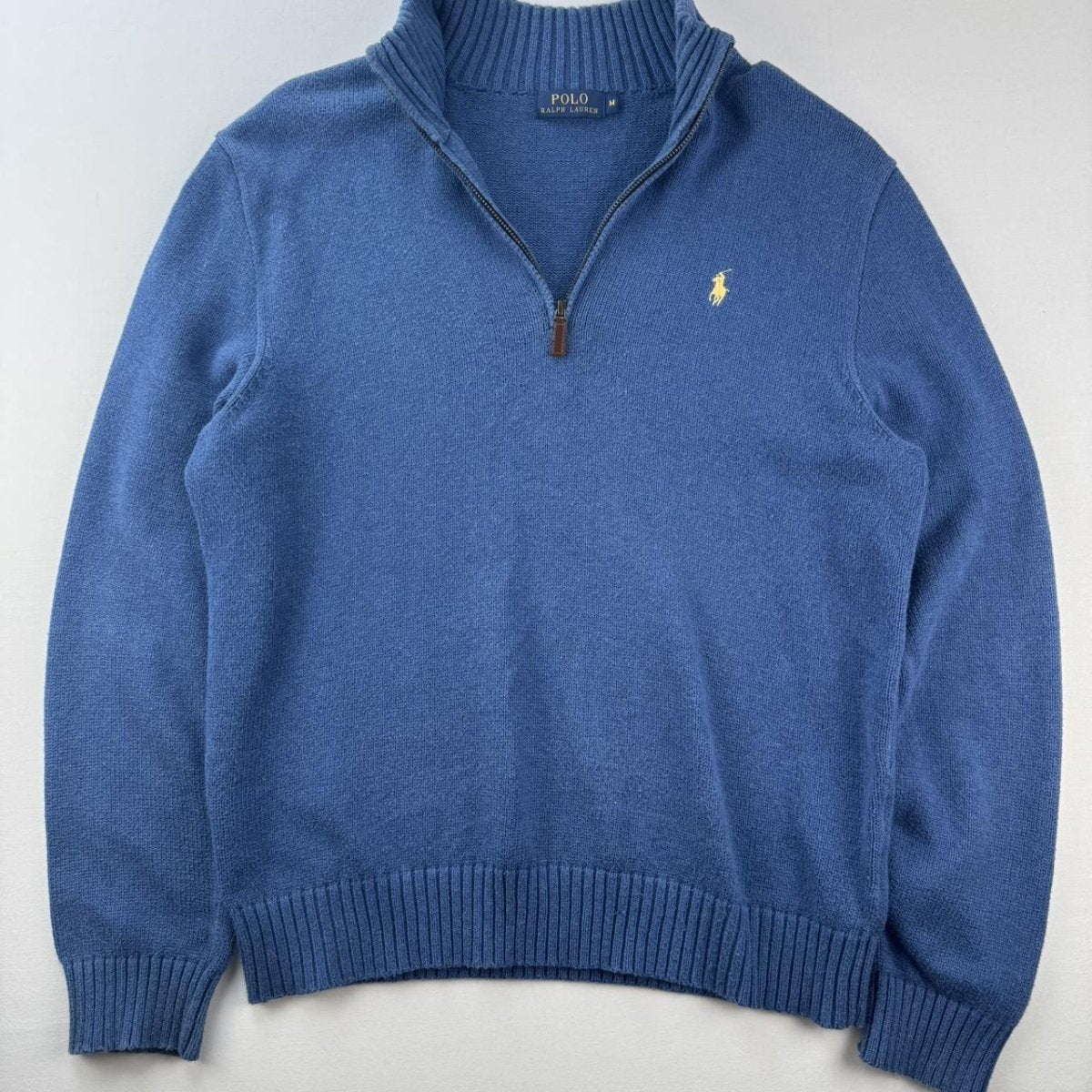 Polo Ralph Lauren Knitted Quarter Zip Fleece M - Threads Uncovered