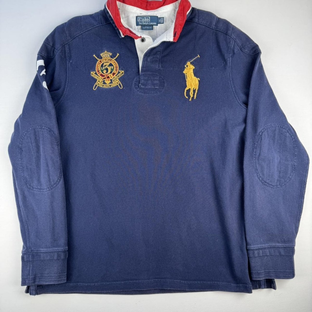 Polo Ralph Lauren Navy Embroidered Logo Rugby Polo Shirt XL - Threads Uncovered