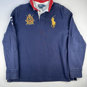 Polo Ralph Lauren Navy Embroidered Logo Rugby Polo Shirt XL - Threads Uncovered