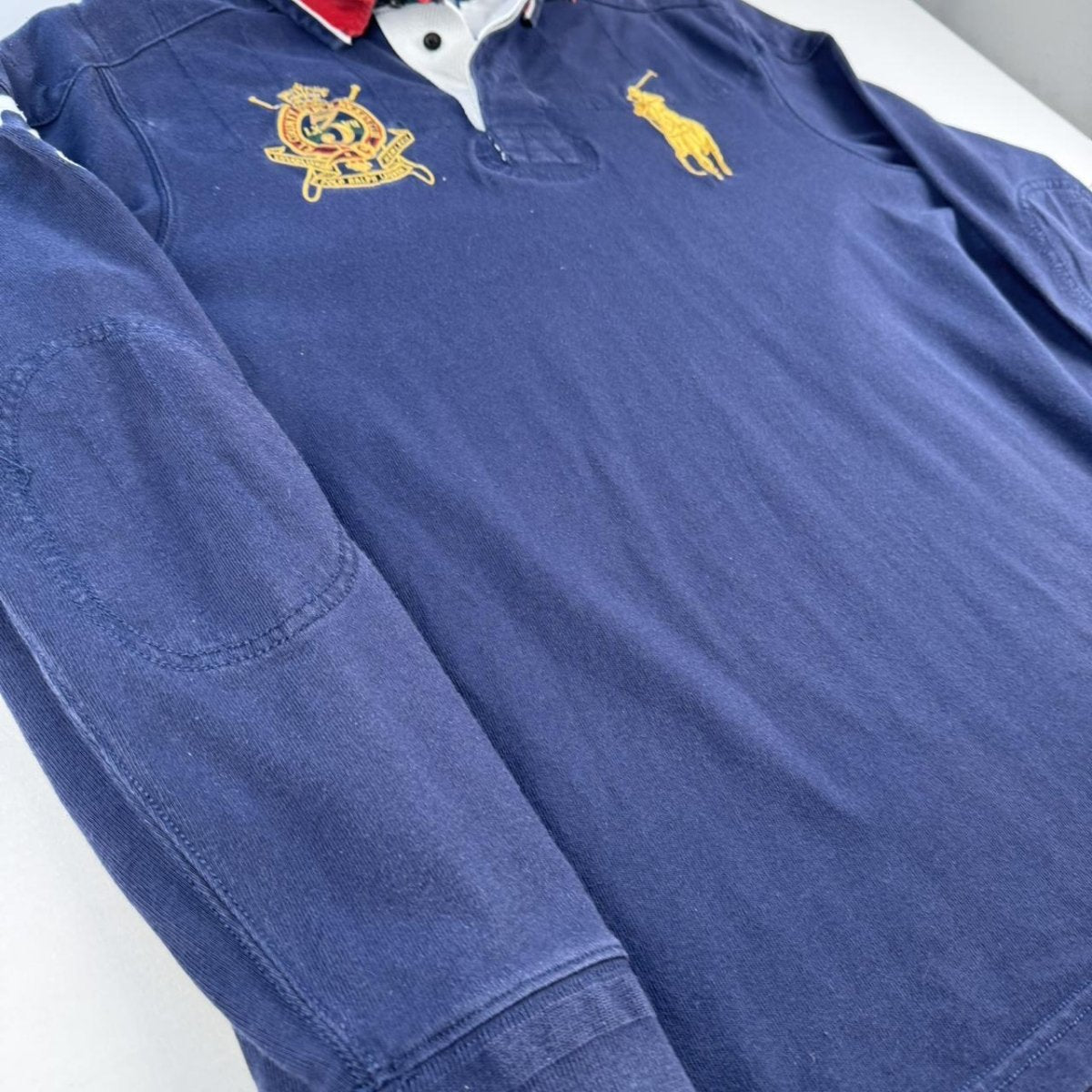 Polo Ralph Lauren Navy Embroidered Logo Rugby Polo Shirt XL - Threads Uncovered