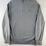 Polo Ralph Lauren Pima Cotton Grey Quarter Zip L - Threads Uncovered