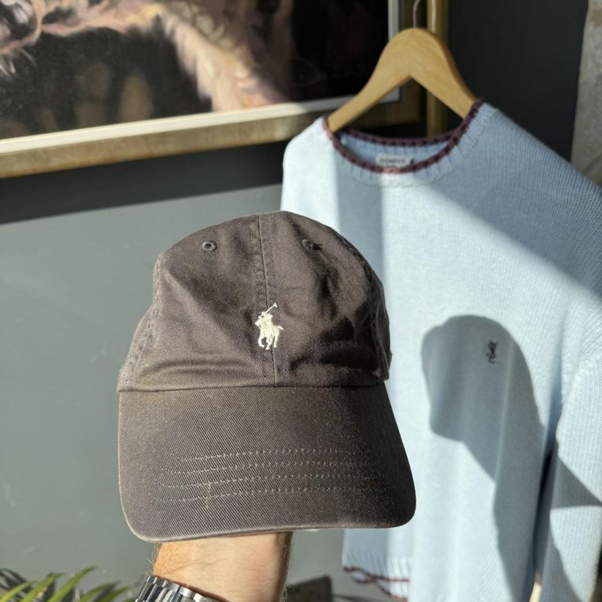 Polo Ralph Lauren Stone Grey Embroidered Pony Cap - Threads Uncovered