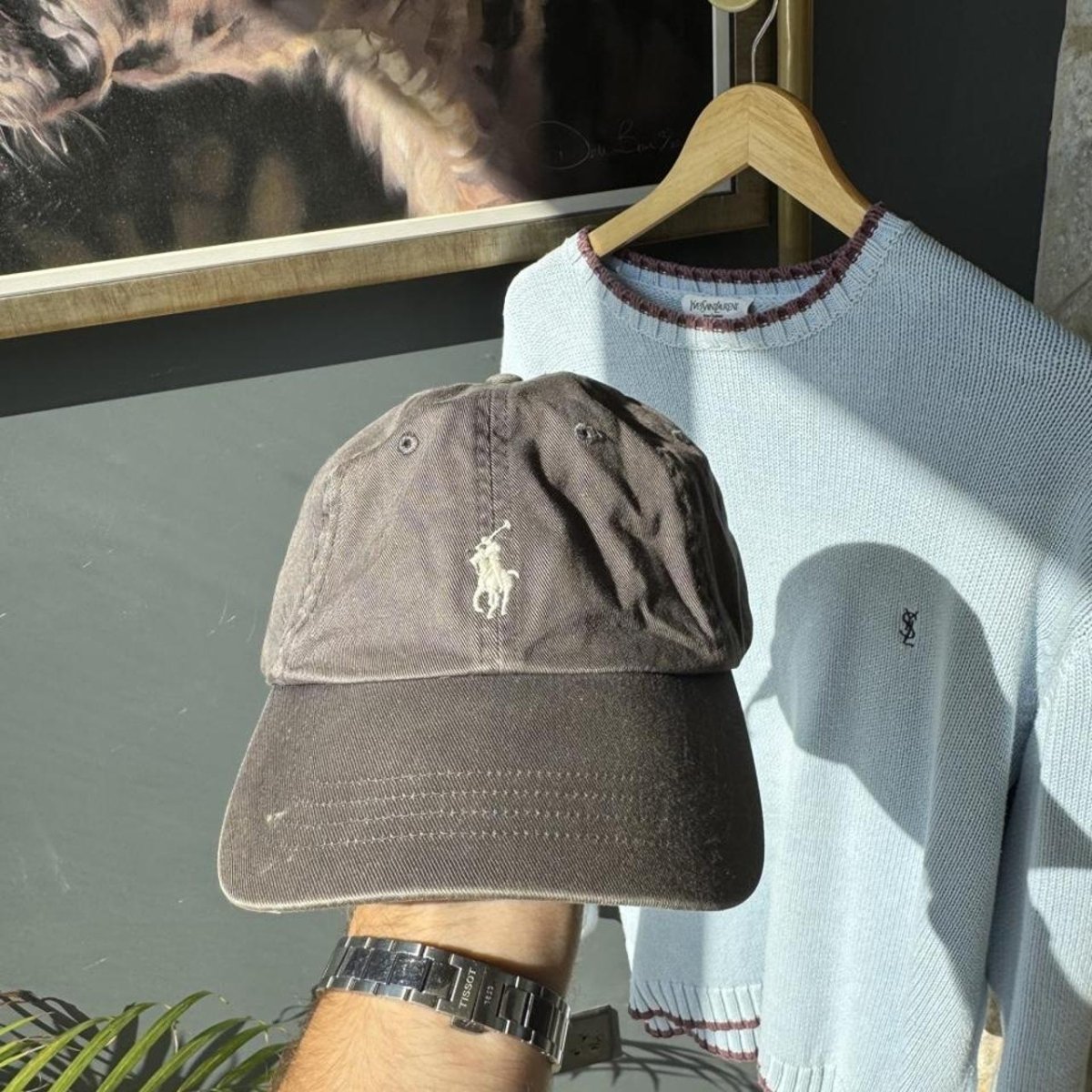 Polo Ralph Lauren Stone Grey Embroidered Pony Cap - Threads Uncovered