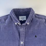 Purple Carhartt WIP Long Sleeve Madison Corduroy Button Down Shirt L - Threads Uncovered
