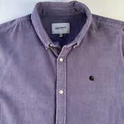Purple Carhartt WIP Long Sleeve Madison Corduroy Button Down Shirt XXL - Threads Uncovered