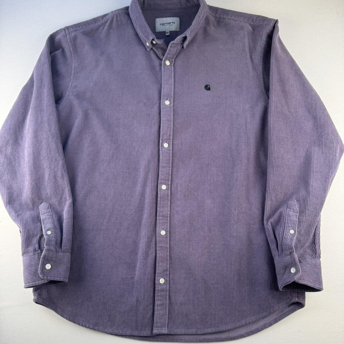 Purple Carhartt WIP Long Sleeve Madison Corduroy Button Down Shirt XXL - Threads Uncovered