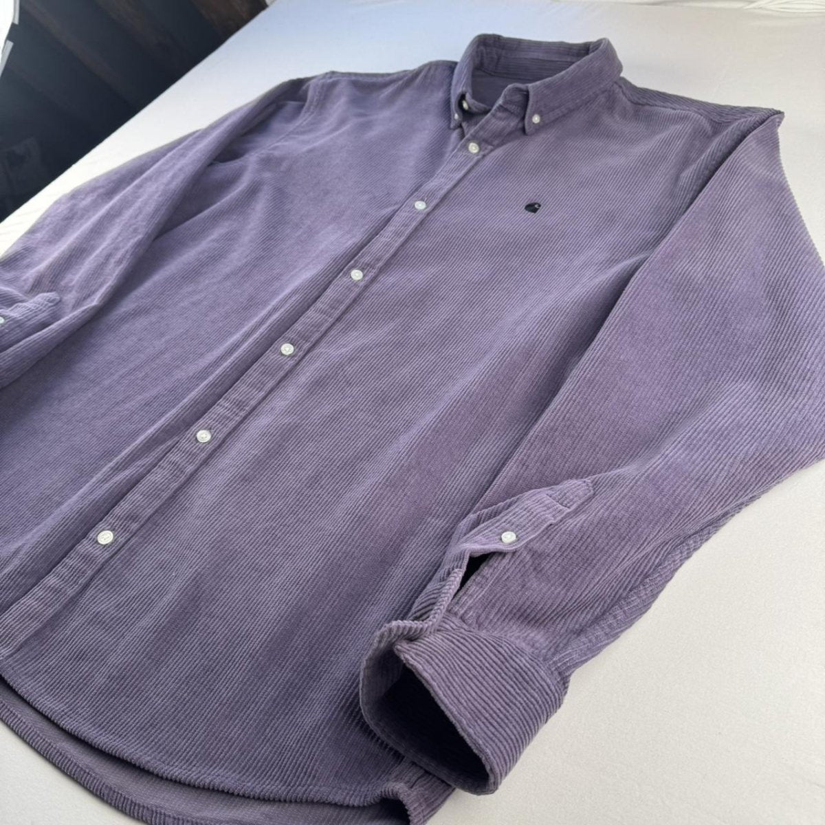 Purple Carhartt WIP Long Sleeve Madison Corduroy Button Down Shirt XXL - Threads Uncovered