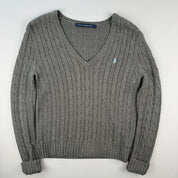 Ralph Lauren Sport Crewneck Knit Sweater in Grey Size L - Threads Uncovered