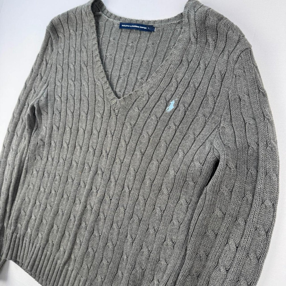 Ralph Lauren Sport Crewneck Knit Sweater in Grey Size L - Threads Uncovered
