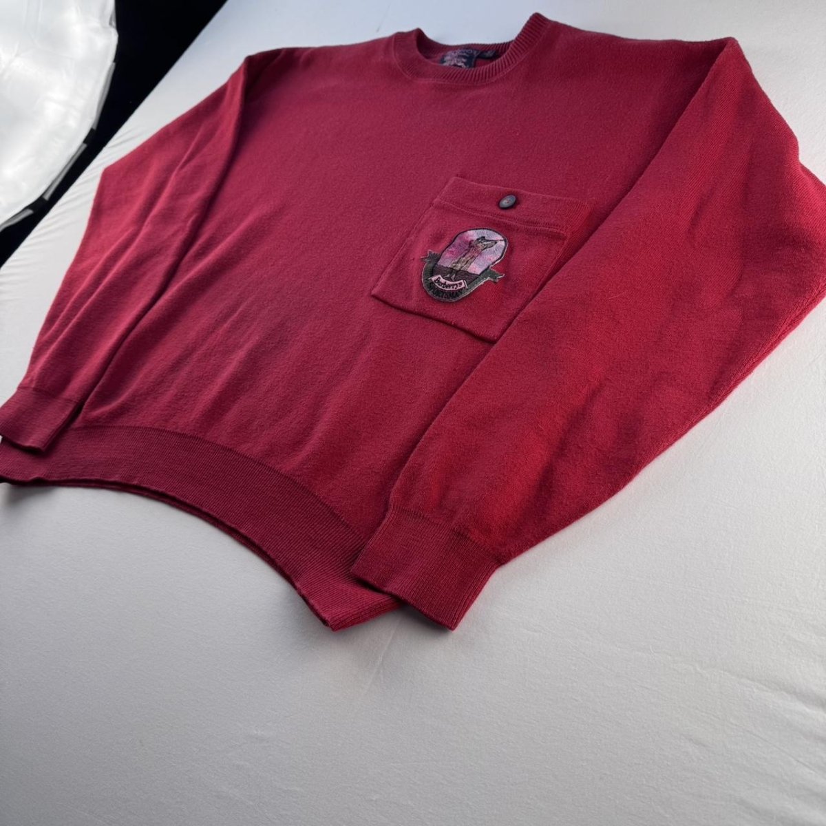 Rare 1990s Burberrys Sportsman Oversized Pocket Logo Sweatshirt S - Threads Uncovered